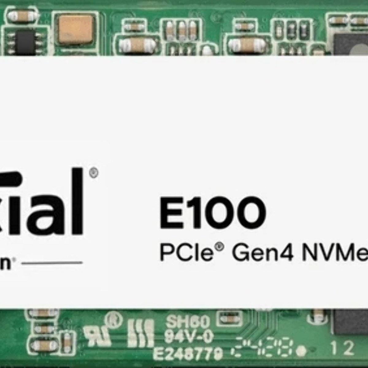 Накопитель SSD Crucial 2Tb E100 M.2 (PCIe 4x4, up to 5000/4000MBs, 3D NAND, NVMe, 100TbW, 22х80мм)