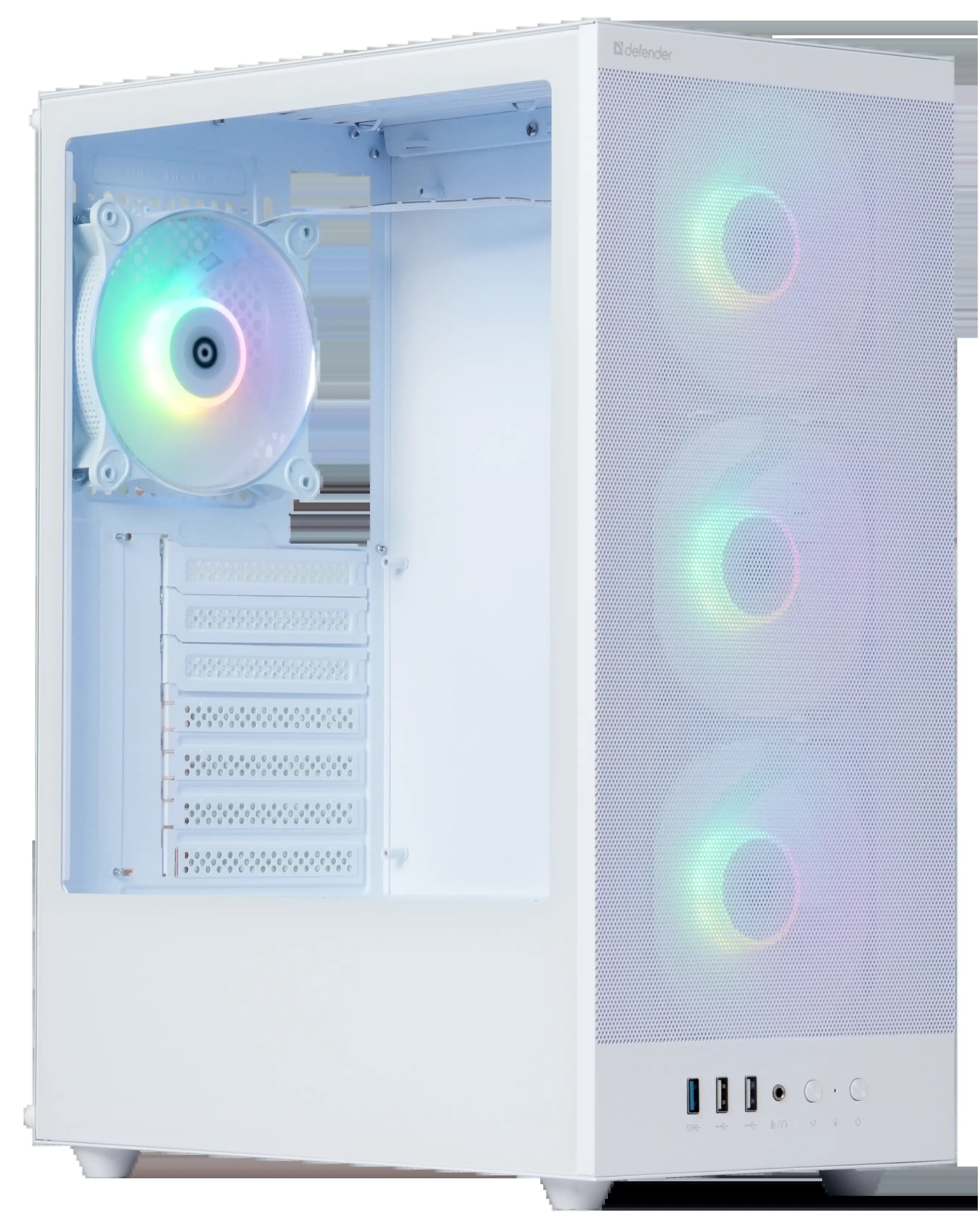 Компьютерный корпус Defender RaptorX белый,ATX,4fans,switch&M/BSync