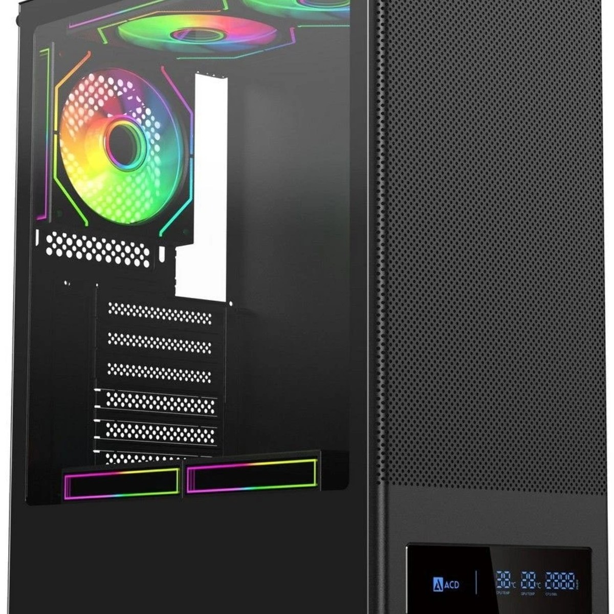 Компьютерный корпус ACD Citadel 108DB ATX, Type-C + 2 X USB ports + HD audio combo, Mesh, TG, черный