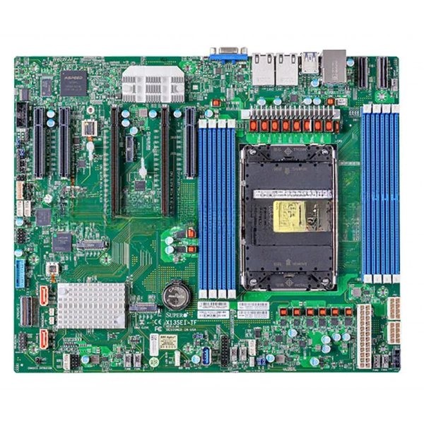 Материнская плата Supermicro X13SEI-TF, LGA4677, Intel C741, 8xDDR5, 10xSATA, 2xPCIe 5.0 x16, 3xPCIe 5.0 x8, 2xM.2 PCIe 5.0 x4, 1xVGA, 2x10GbE LAN, 1x1GbE IPMI, 4xUSB 3.2 Gen1, 2xUSB 2.0, 7.1, E-ATX