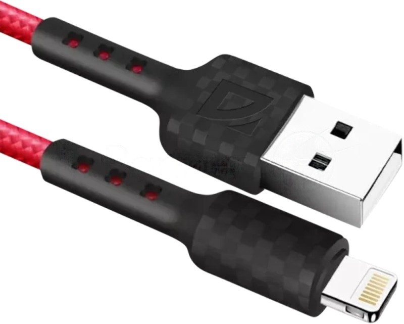 Кабель USB Defender F181 Lightning 1м, 2.4А, нейлон, пакет 1