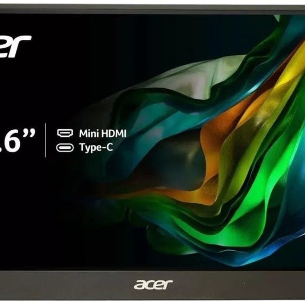 Монитор 15.6" Acer PM161QJbmiuux IPS 1920x1080, 60 Гц, 6 мс, 16:9, 250 кд/м², mini-HDMI, 2xUSB-C, 3.5 Jack, динамики (2x1 Вт), HDR10, FreeSync, черный