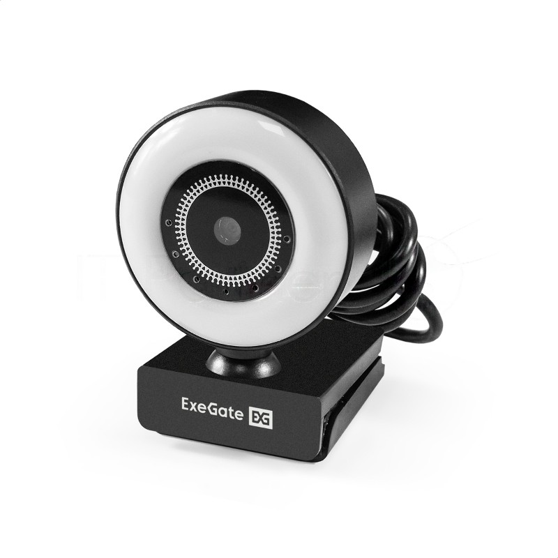 Веб-камера ExeGate eStudio EW-721 2560x1440, 30 кадр/с, USB Type-A, микрофон (2 шт, шумоподавление), автоматическая фокусировка, автоосвещение, универсальное крепление