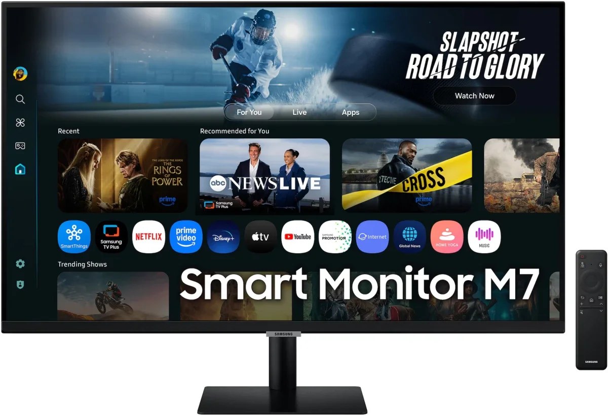 Монитор 32" Samsung S32FM702UIXCI VA 3840x2160, 60 Гц, 4 мс, 16:9, 300 кд/м², 2xHDMI 2.0, USB-C (65 Вт), USB Hub (3x USB 2.0), HDR10, динамики (10 Вт), Wi-Fi 5, Bluetooth 5.2, VESA 100x100, черный