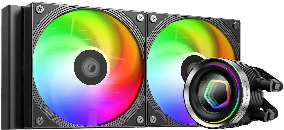 Система жидкостного охлаждения ID-Cooling FX240 LCD (Soc 1851/1700/1200/115X/AM5/AM4, 2x120мм fan, 2000rpm, 27.2 дБ, 300W, PWM 4-pin/5V 3Pin ARGb,Cop) (FX240 LCD)