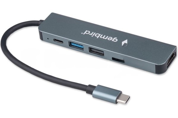 USB-концентратор Gembird UHB-D9, USB Type-C, PD100W, SD/TF, USB 2.0, HDMI, USB Type-C