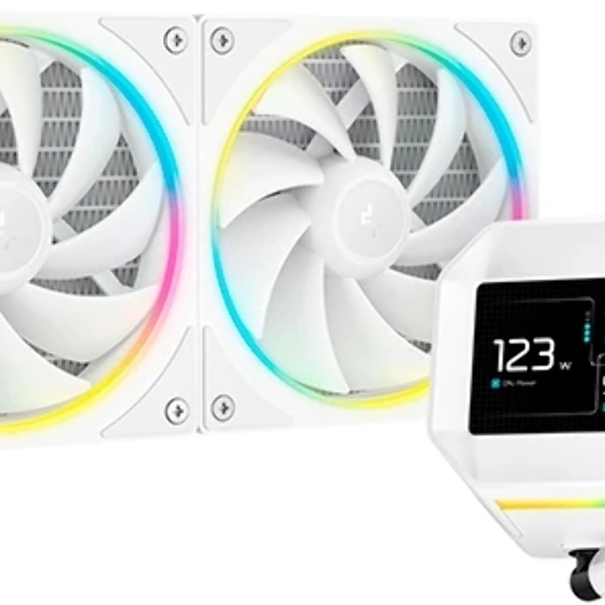Система жидкостного охлаждения Deepcool LM240 WH ARGB Soc-AM5/AM4/1200/1700/1851 белый 4-pin 19-36dB Al LCD 220W 1404gr Ret (R-LM240-WHDMMC-1)
