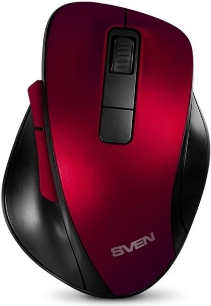 Мышь беспроводная SVEN RX-525SW красная (бесшумн. кл., 5+1кл. 600-1400DPI, Soft-touch, блист.)
