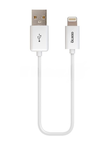 Кабель OLMIO USB 2.0 - Lightning, для Apple iPhone/iPod/iPad, 2м, белый