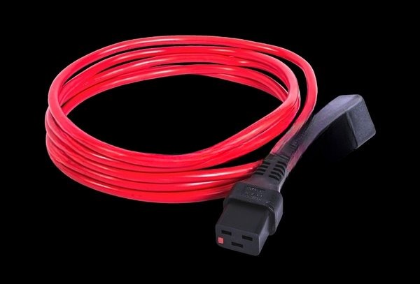 Шнур питания с фиксатором REM IEC 60320 C19/IEC 60320 C20, 16 А/250 В (3 * 1,5), 1,8 м, красный R-16-Cord-C19-C20-1.8-Red