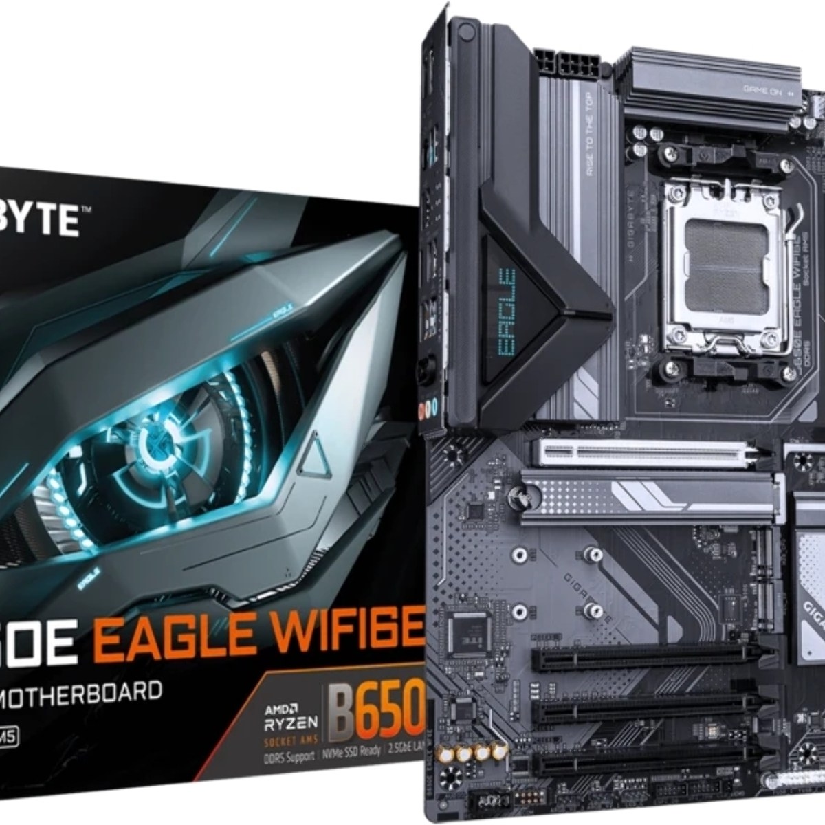 Материнская плата Gigabyte B650E EAGLE WIFI6E, AM5, AMD B650E, 4xDDR5, 4xSATA, 3xM.2, 1xPCIe 5.0 x16, 1xPCIe 4.0 x4, 2xPCIe 3.0 x1, 1xHDMI, 1xDP, 1x2.5Gb LAN, Wi-Fi 6E, Bluetooth 5.3, 1xUSB-C 5Gbps, 2xUSB-A 10Gbps, 2xUSB-A 5Gbps, 4xUSB-A 2.0, 1xPS/2, 3x3.5 мм, 7.1, ATX