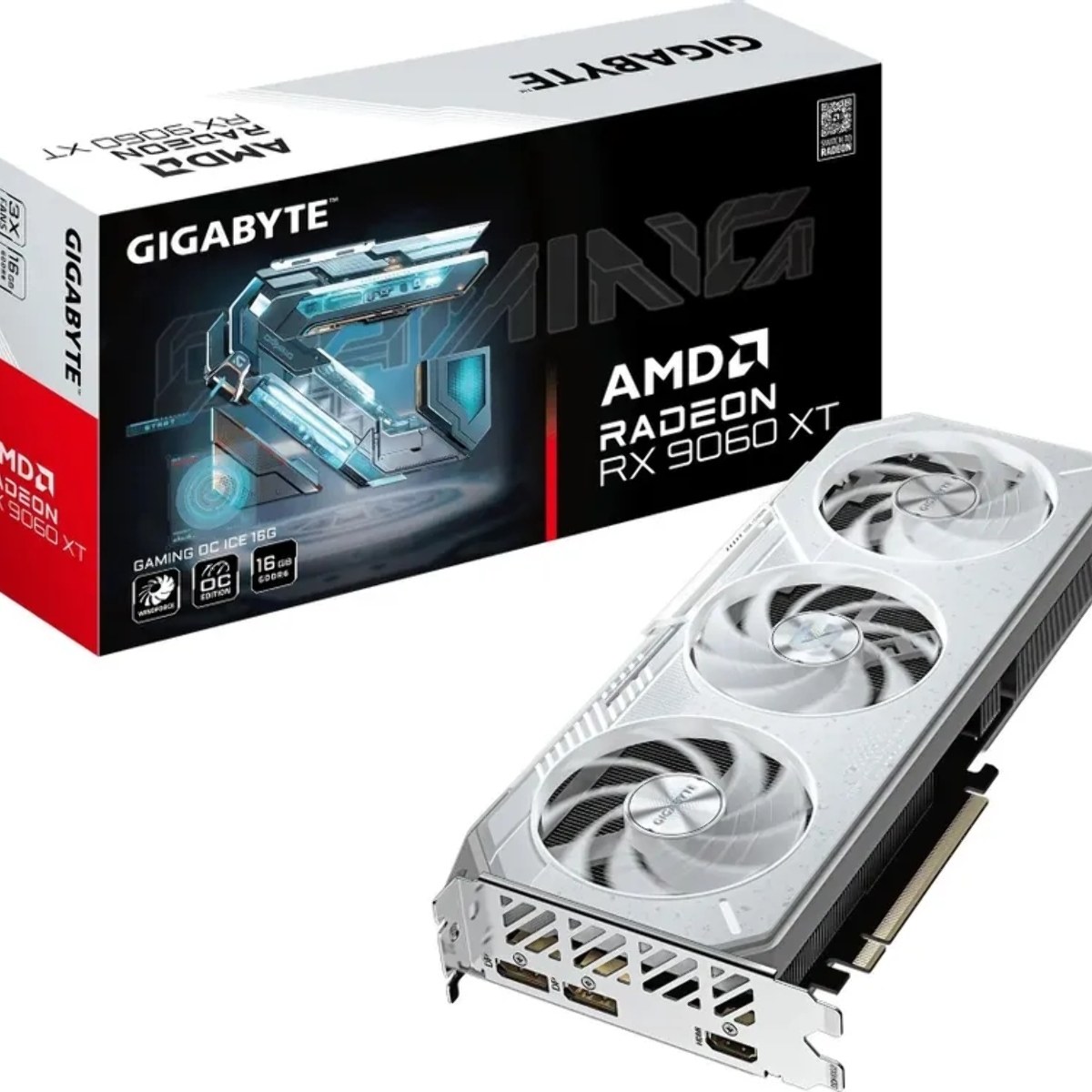 Видеокарта Gigabyte AMD Radeon RX 9060 XT Gaming OC Ice, 16 GB GDDR6, 128 bit, 2xDisplayPort, HDMI, GPU 2780 MHz