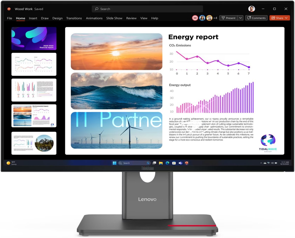 Монитор 23.8" Lenovo ThinkVision P24q-40 IPS 2560x1440, 120 Гц, 4 мс, 16:9, 300 кд/м², HDMI 2.1, DP 1.4, USB-C (15 Вт), 3.5 Jack, USB Hub (3x USB 3.0), HDR10, черный