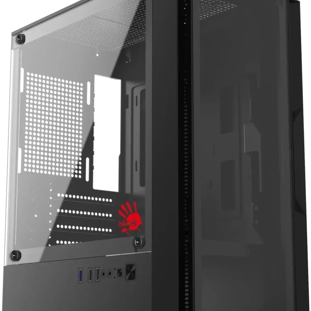 Компьютерный корпус Bloody CC-123 черный без БП mATX 8x120мм 2xUSB2.0 1xUSB3.0 audio bott PSU