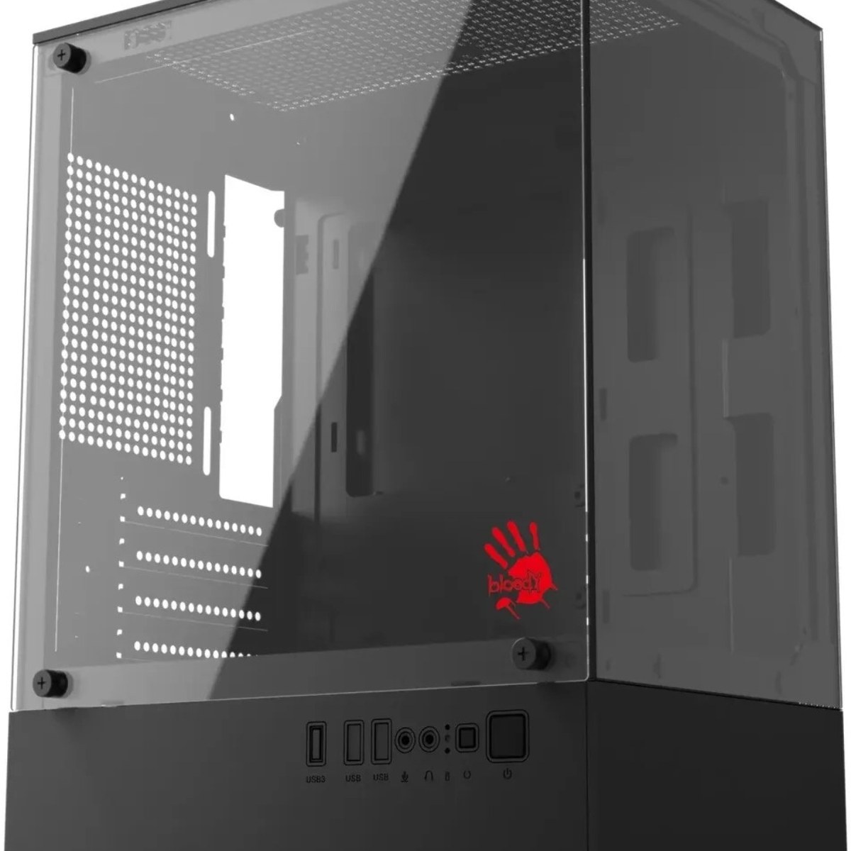 Корпус Bloody CC-125-BK, Mini-Tower, чёрный