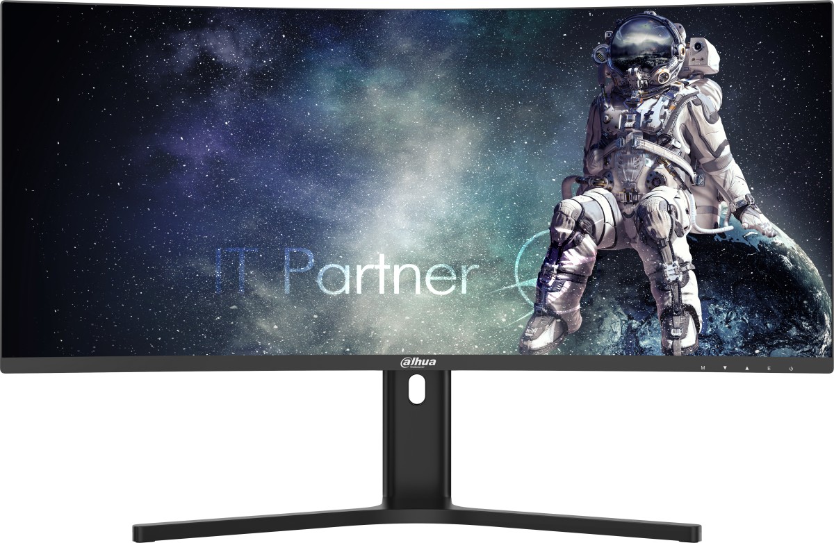 Монитор 34" Dahua DHI-LM34-E330CA VA 3440x1440, 165 Гц, 1 мс, 21:9, 350 кд/м², 2xHDMI 2.0, 2xDP 1.4, 3.5 Jack, HDR10, Adaptive-Sync, изогнутый экран (1500R), черный