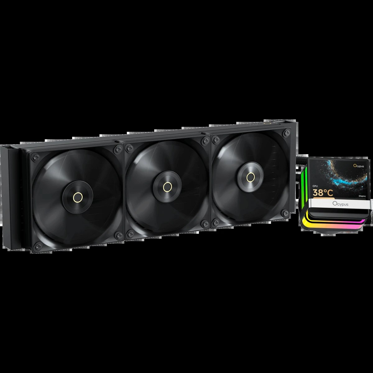 Система охлаждения Ocypus Sigma L24 WH ARGB, 240мм, LCD Pump 2.4", 2x120мм ARGB fans, LGA115X/1200/1700/18XX, AM4/AM5