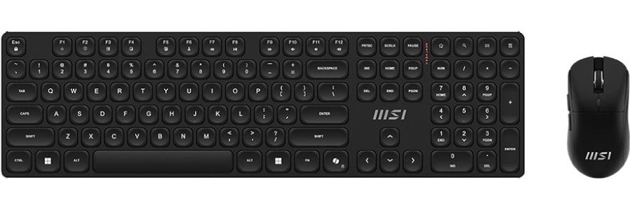 Комплект клавиатура+мышь MSI Forge K210 Combo беспроводной, USB, 1600 DPI, чёрный
