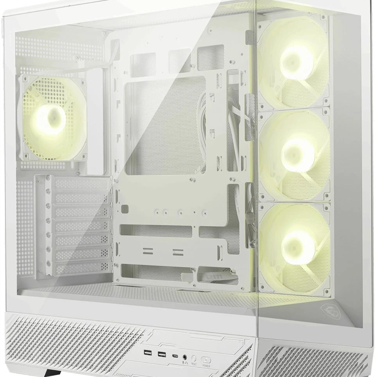 Компьютерный корпус MSI MAG PANO 130R PZ White 2xUSB 3.2 Gen 1, 1xUSB 3.2 Gen2 Type-C, 3x120мм ARGB Reverse Blade Fan, 1x120мм ARGB Fan, 1 to 3 Fan PWM Splitter, Tempered Glass Window