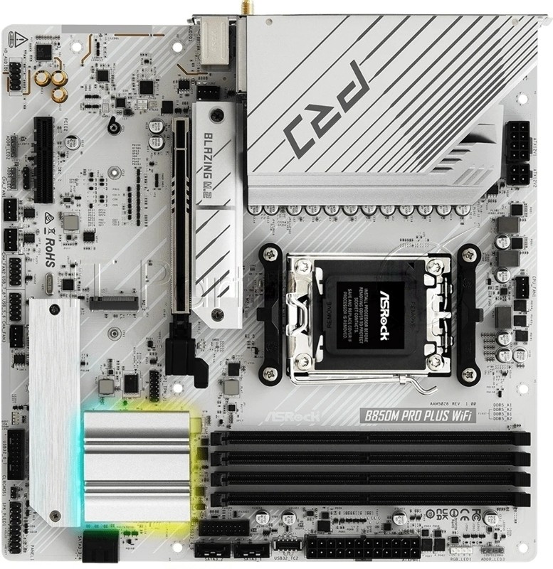 Материнская плата Asrock B850M Pro Plus WiFi Socket AM5 AMD B850 4xDDR5 mATX AC`97 8ch(7.1) 2.5Gg RAID+HDMI+DP