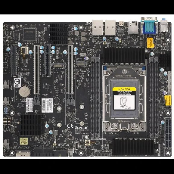 Материнская плата Supermicro H13SRA-F, sTR5, AMD TRX50, 4xDDR5, 4xSATA, 2xM.2, 2xPCIe 5.0 x16, 2xPCIe 5.0 x8, 1xVGA, 2x1Gb LAN, 4xUSB 3.2 Gen2 Type-A, 1xUSB 3.2 Gen2x2 Type-C, 3x3.5 мм, 7.1, ATX