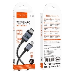Кабель USB2.0 Hoco Type-C/Type-C, 3А, 60Вт, с дисплеем, X118, 1м, черный, коробка