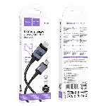 Кабель USB2.0 Hoco Type-C/Lightning, 2.4А, 27Вт,с дисплеем, X118, 1м, черный, коробка