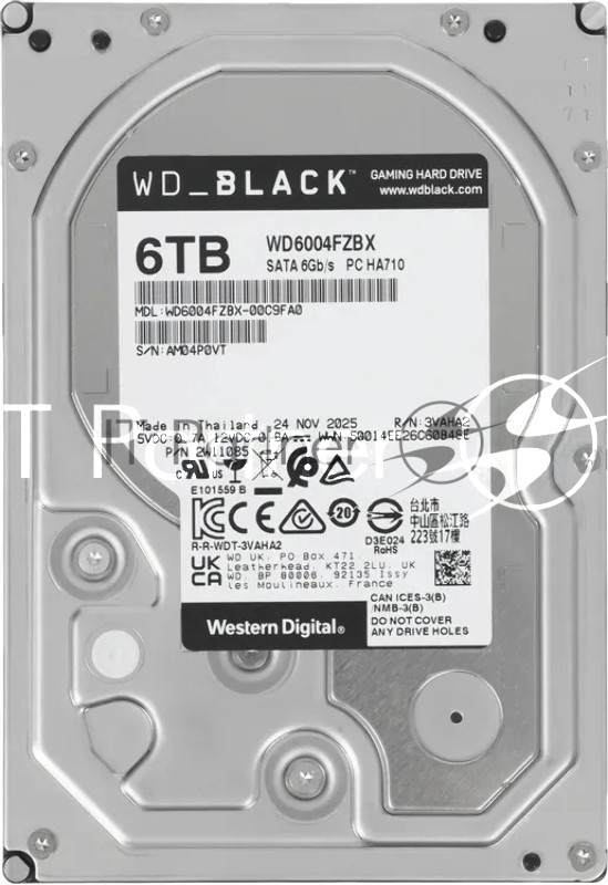 Жесткий диск WD SATA-III 6TB WD6004FZBX Desktop Black (7200rpm) 256Mb 3.5"