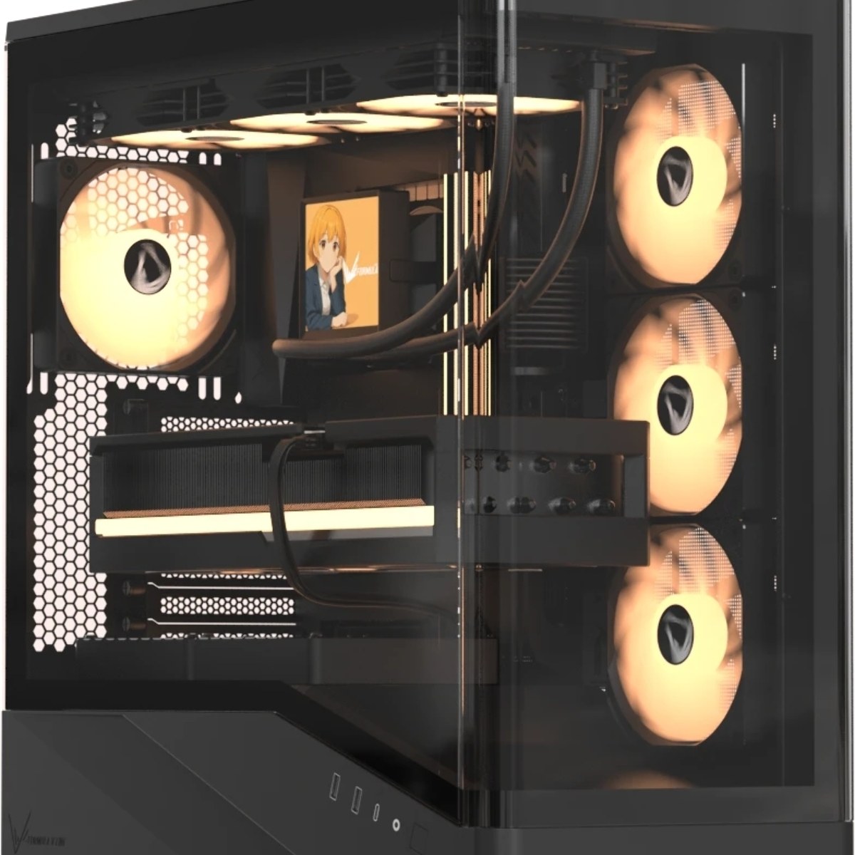 Компьютерный корпус Formula V Line Crystal U9 PA Black, ATX, TYPE-C*1, USB3.0*2, Curved Glass, SIDE 3x PERFORMANCE ARGB, REAR 1x PERFORMANCE ARGB