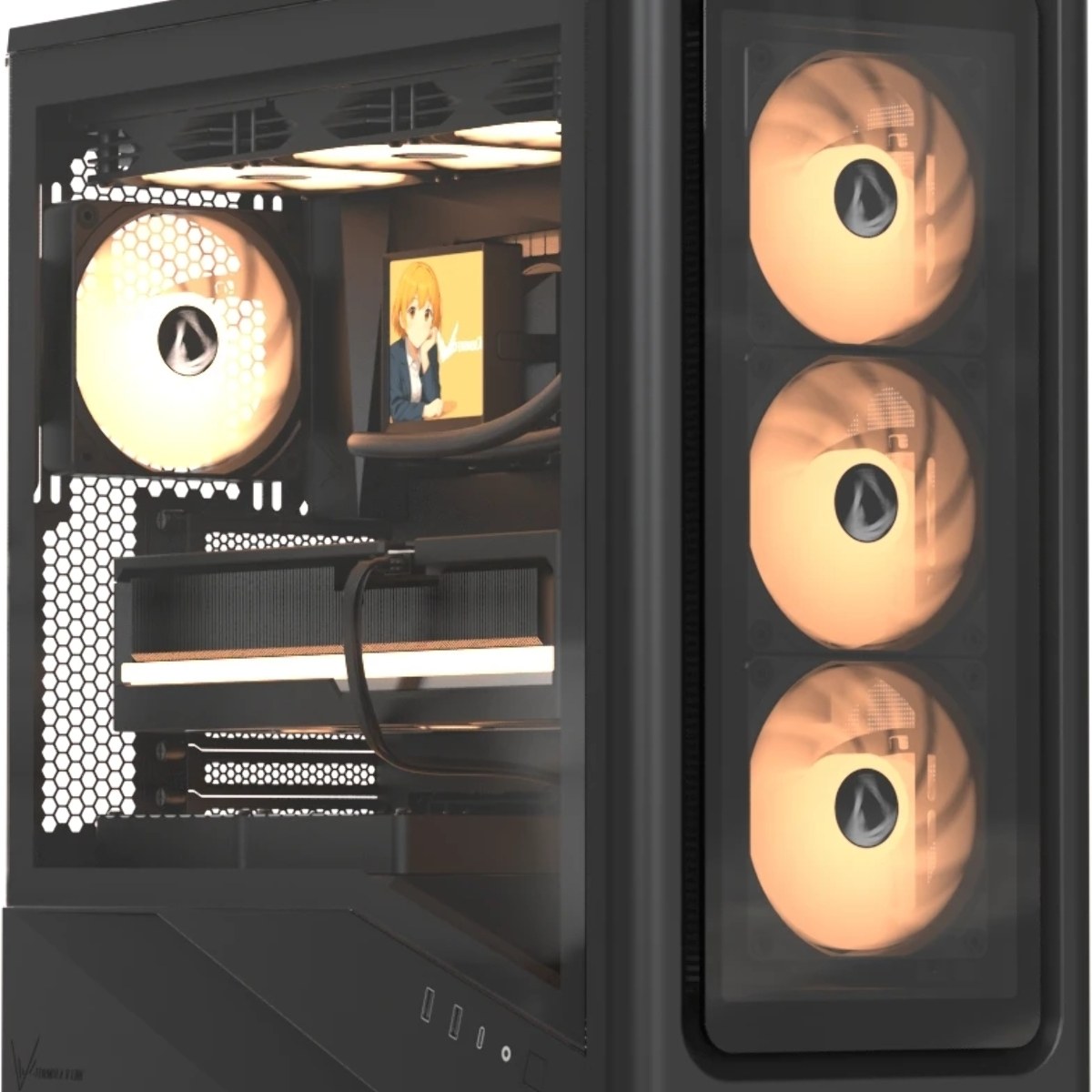 Компьютерный корпус Aerocool \ Formula V Line Air Power G9 DUO PA Black, ATX, TYPE-C*1, USB3.0*2, MESH/GLASS FRONT PANEL, FRONT 3x PERFORMANCE ARGB, REAR 1x PERFORMANCE ARGB