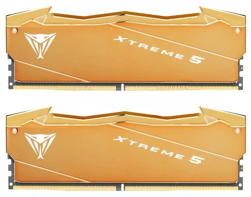 Оперативная память Patriot Viper Xtreme 5 Aurum, DDR5, 32GB (2x16GB), 6400 MHz, CL32, с радиатором, золотистый