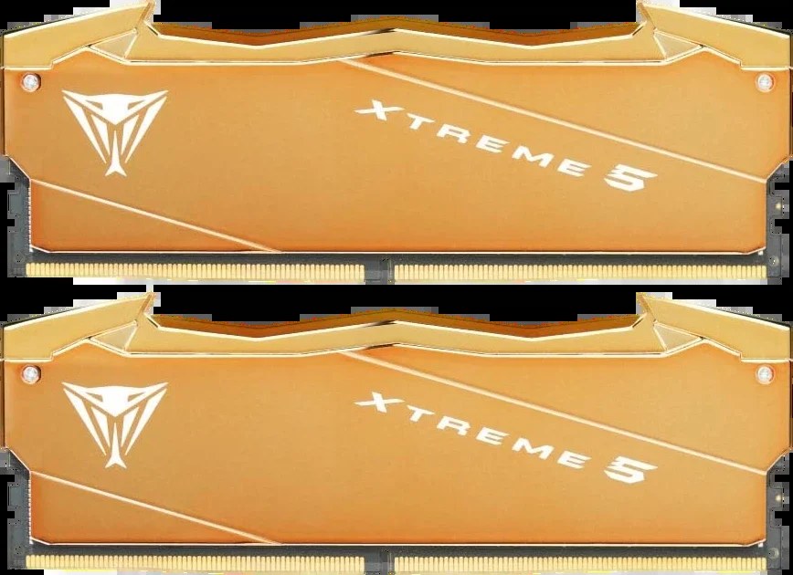Оперативная память Patriot Viper Xtreme 5 Aurum, DDR5, 32GB (2x16GB), 8000 MHz, CL38, с радиатором, золотистый