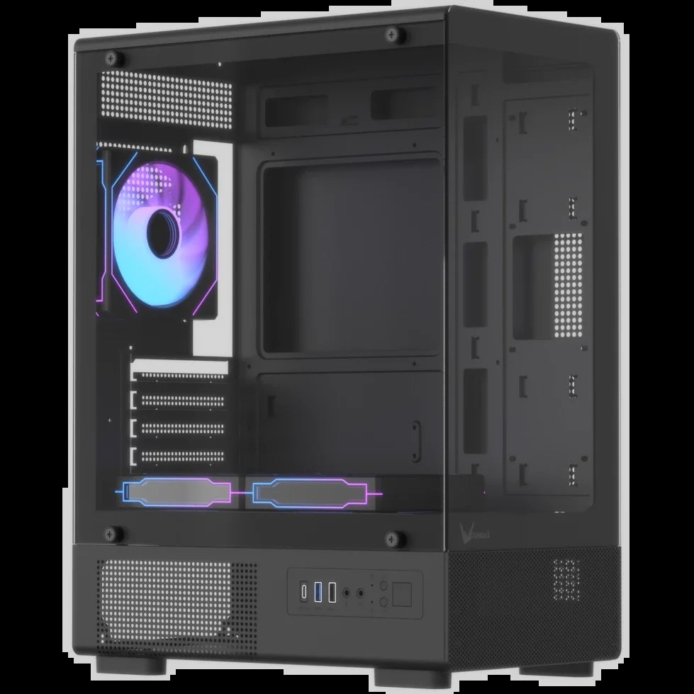 Корпус Formula Crystal Z1CM v2 черный без БП mATX 5x120мм 1xUSB3.0 audio bott PSU
