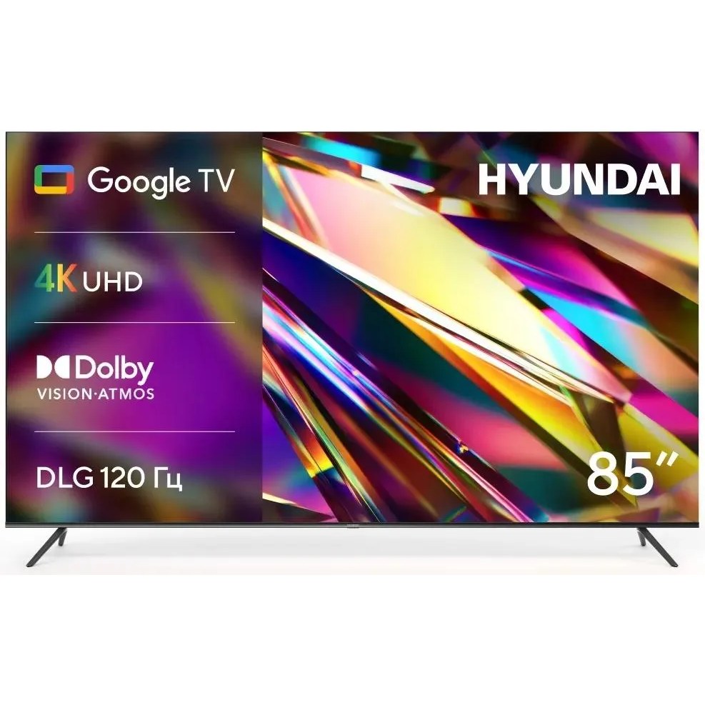 Телевизор Hyundai 85" H-LED85BU7011 Metal черный черный LED 4K UHD 60Hz Smart TV Google TV 2GB/16GB