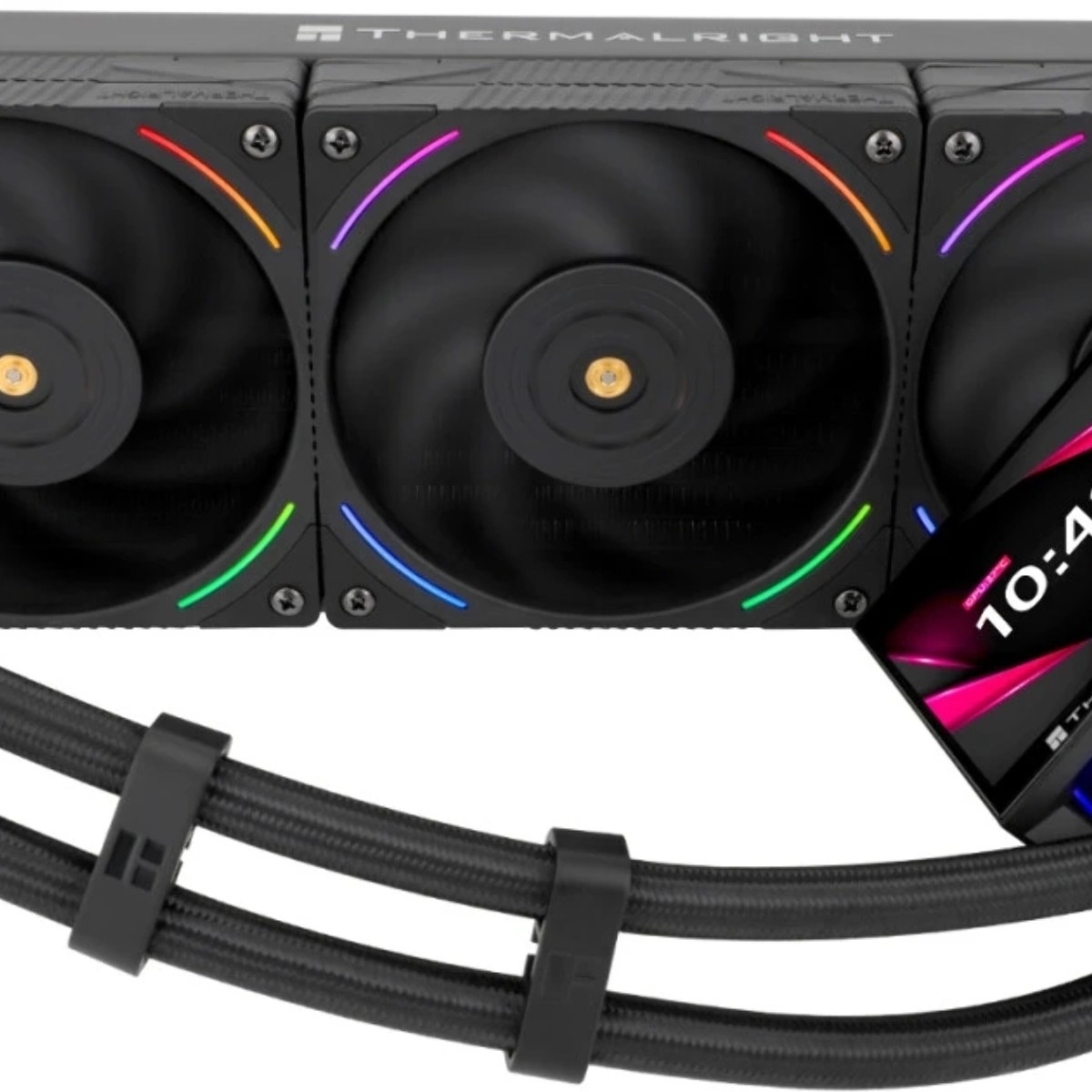Водяное охлаждение для процессора Thermalright Hyper Vision 360 (360mm, LED, Black, ARGB/Fans: 3x120mm, 69CFM, 27dBA, 2150RPM/Pump height 68mm, 6400RPM, Rad thickness 27mm/S: 1700, 1200, 1851, 115X, 2011, 2066, AM5, AM4)