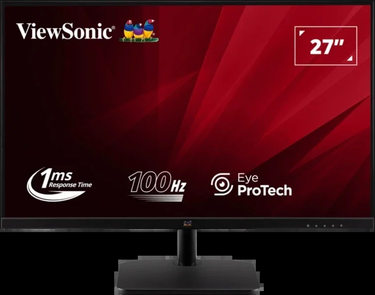 Монитор 27" ViewSonic VA2732-H-2 IPS 1920x1080, 100 Гц, 1 мс (MPRT), 16:9, 250 кд/м², VGA, HDMI 1.4, HDR10, Adaptive-Sync, черный