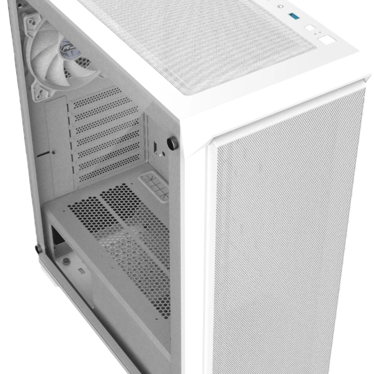 Корпус без блока питания Raijintek ARCADIA 41, Midi-Tower, TG, 1x120мм, 2xUSB-A 3.0 + 1xUSB-C, ATX, mATX, mITX White