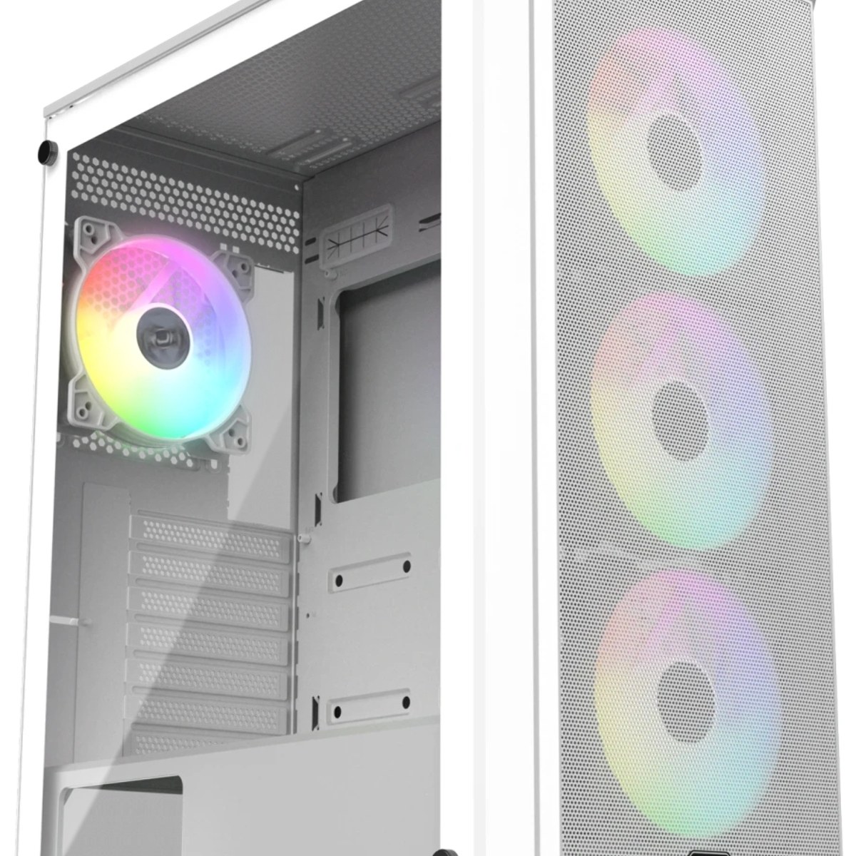 Корпус без блока питания Raijintek ARCADIA 41-MS4, Midi-Tower, TG, 1x120мм + 3x120мм ARGB, 2xUSB-A 3.0 + 1xUSB-C, ATX, mATX, mITX White