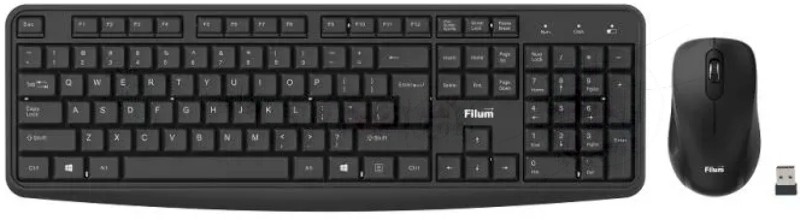 Комплект клавиатура+мышь Filum FL-KTW05-BK беспроводной, USB, 1600 DPI, чёрный