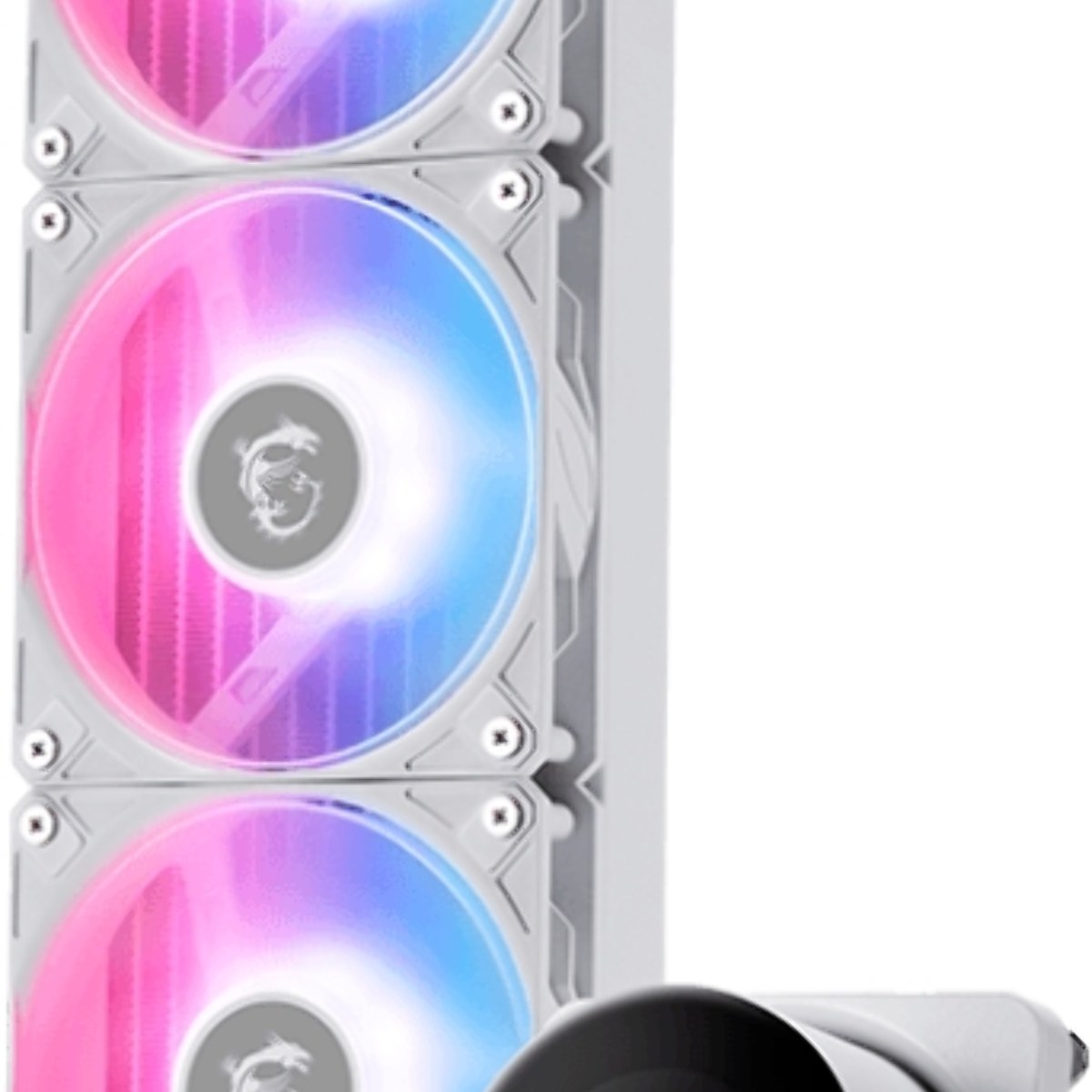 Система жидкостного охлаждения/ Water Cooling System MSI MPG CORELIQUID P13 360 (300W, 360мм, LED, White, ARGB/ Fans: 3x120мм, 64.89CFM, 2050RPM/ Pump 20dBA, 3400RPM, Rad thickness 27мм/ S: 1851, 1700, AM5, AM4)