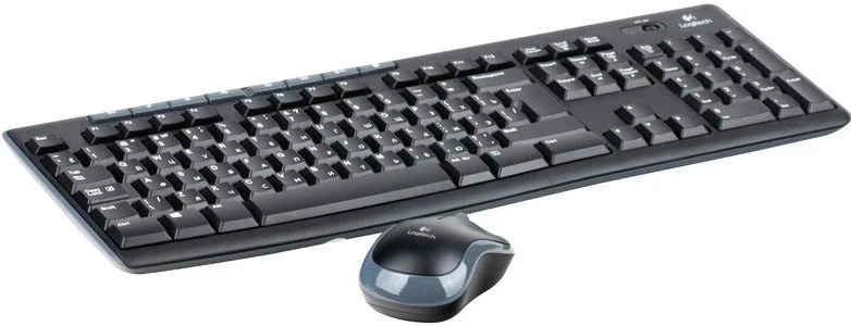 Комплект клавиатура+мышь Logitech MK270 беспроводной, USB, 1000 DPI, чёрный (неоригинальная гравировка)