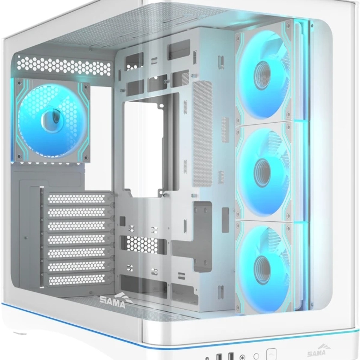 Корпус SAMA V62S, Midi-Tower, белый, 4 x 120 мм