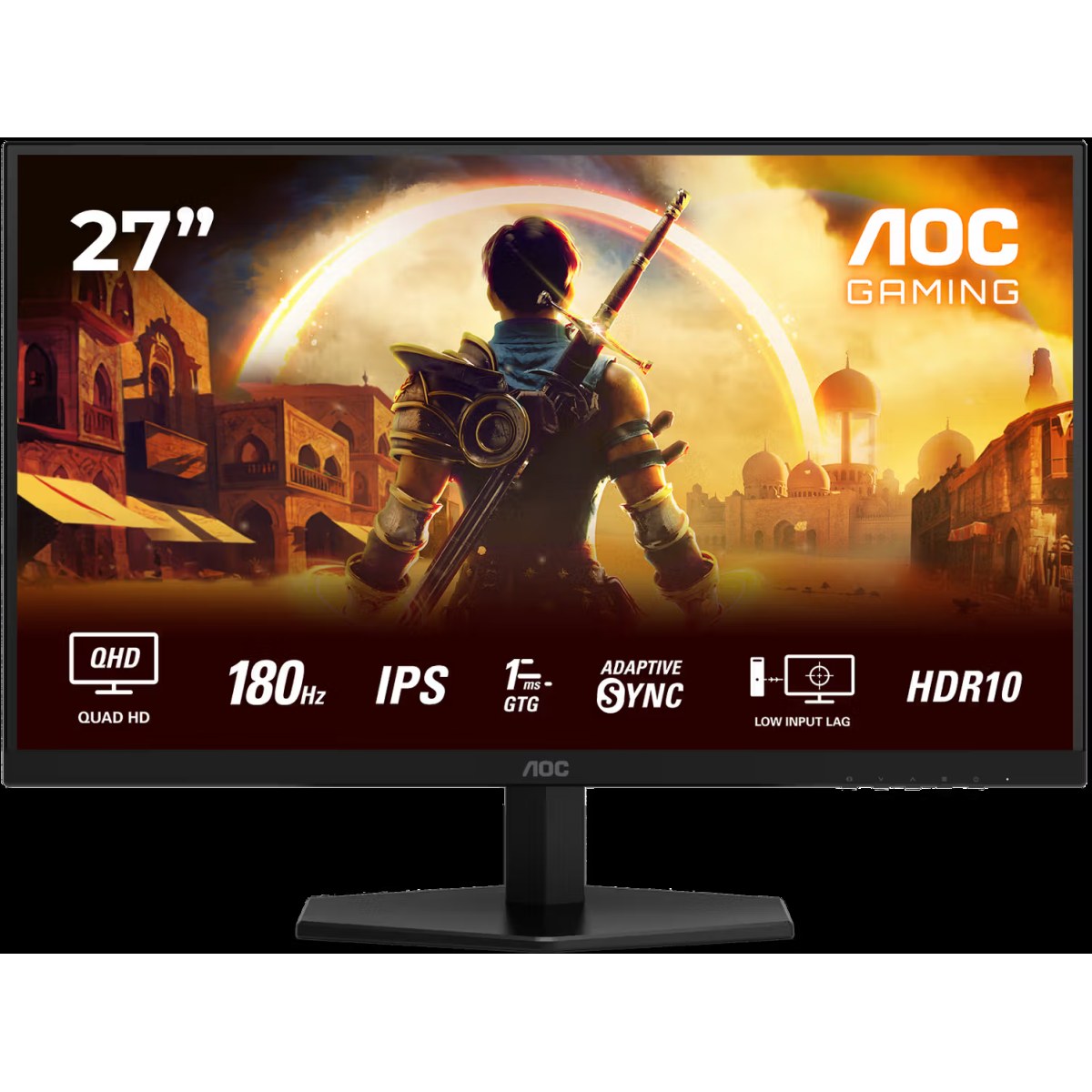 Монитор 27" AOC Q27G42XE черный IPS LED 16:9 HDMI M/M матовая 1000:1 300cd 178гр/178гр 2560x1440 180Hz DP Quad 2K (1440p) 5.29кг