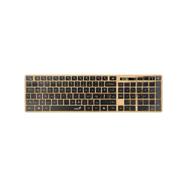 Клавиатура Genius Slimstar 7250BT гибридная, Bluetooth, радиоканал, сосновое дерево/чёрный