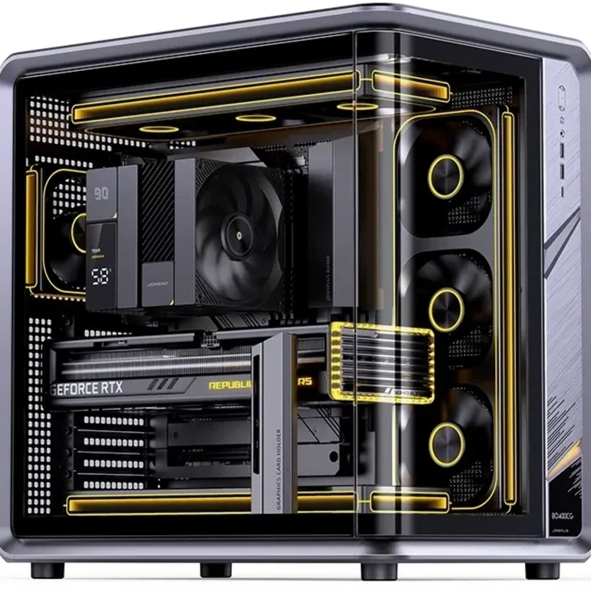 Корпус Jonsbo Jonsplus BO400CG, Midi-Tower, серый