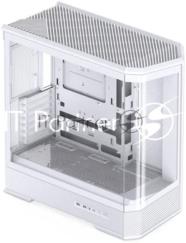 Корпус без блока питания Case JONSBO D400, Midi-Tower, TG, no fan, 2xUSB-A 3.0 + 1xUSB-C 3.2, ATX, mATX, mITX White