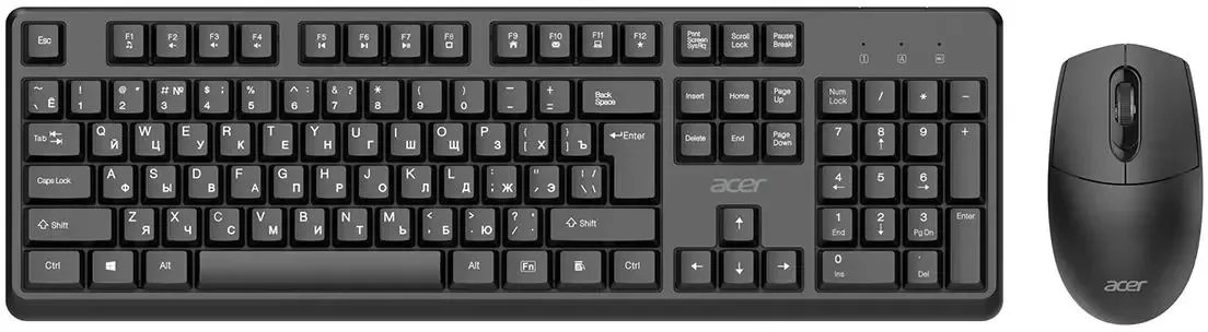Комплект клавиатура+мышь Acer OCC501 проводной, USB, 1200 DPI, черный