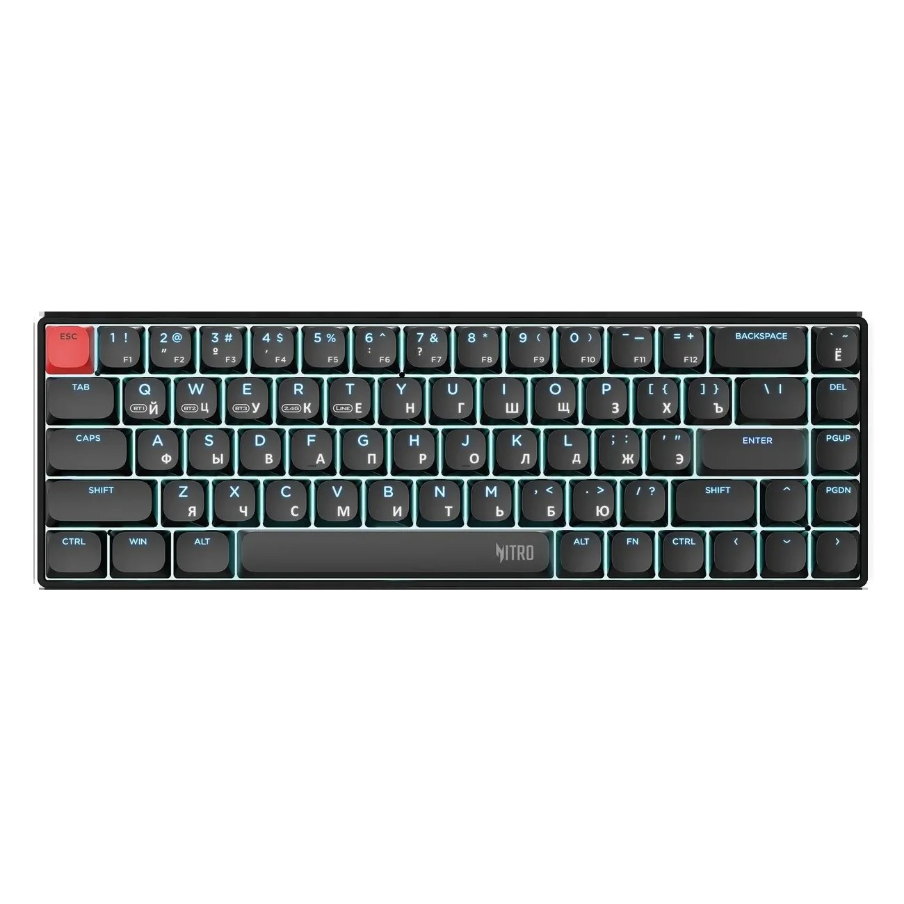 Клавиатура Acer OKR400 гибридная, USB Type-A, Bluetooth, радиоканал, чёрный