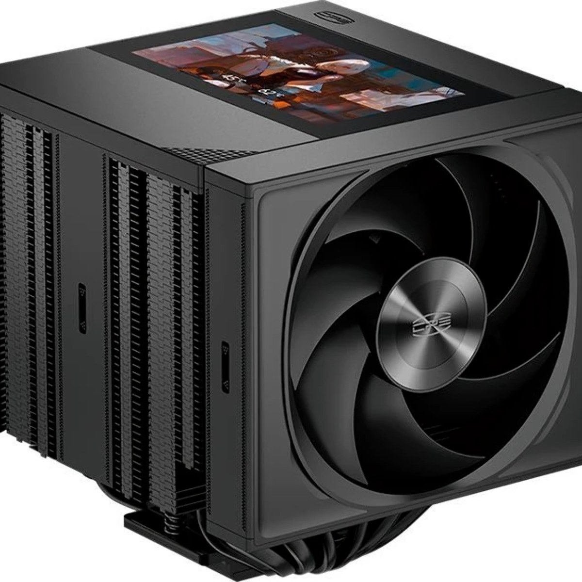Кулер для процессора PCCooler RZ820 Display BK (290W, 4-pin PWM, LED, 169mm, Al/Cu, 8x6mm, 1x140mm + 1x150mm, 71.9/78.7CFM, 27.1/35.8dBA, 1500/2500RPM, S: 1851/1700/1200/115X/20XX, AM5/AM4, black)