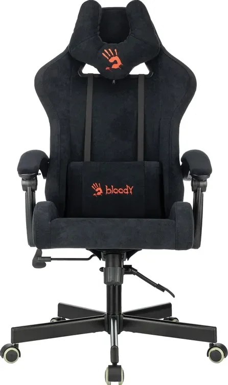 Кресло A4Tech Bloody GC-560 черный, ткань, 150 кг, подголовник, регулируемые подлокотники, механизм качания